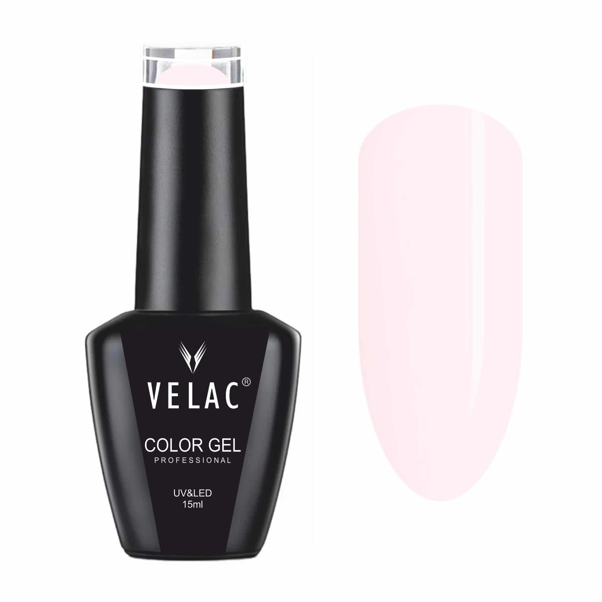 Esmalte semipermanente color transparente con un toque rosado 0011 Velac 15 ml super nails