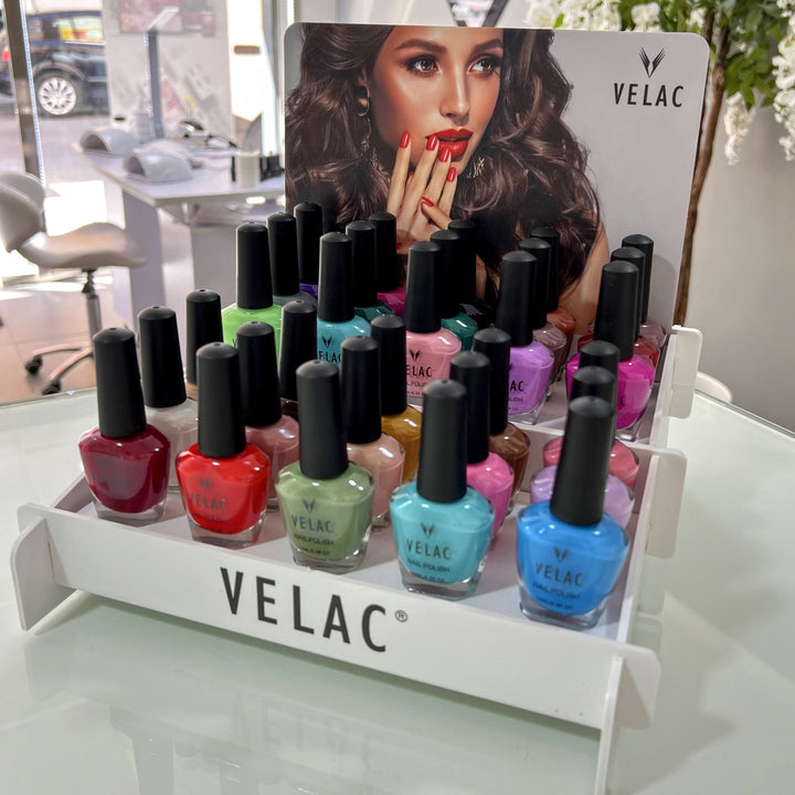 Pack 100 Esmaltes Tradicionales + Expositor – Velac